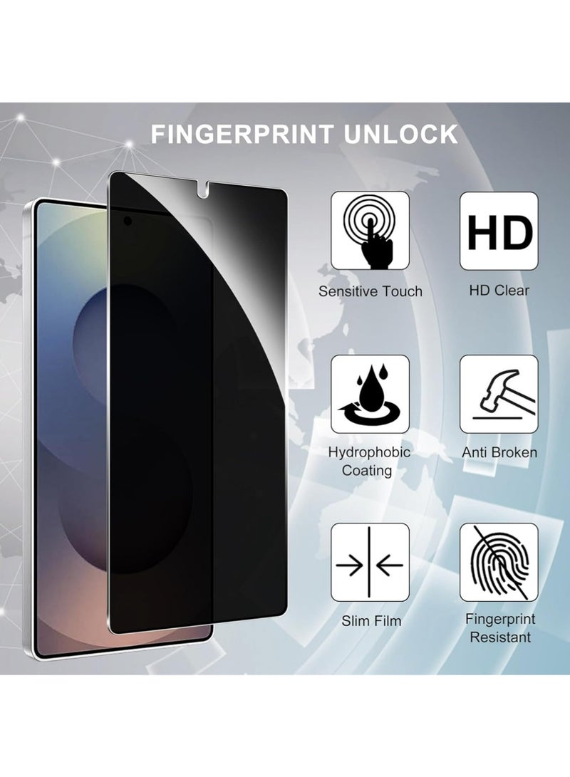 X-level 4 Pack Samsung Galaxy S26 Ultra Privacy Screen Protector, & Camera Lens Protector [Fingerprint Unlocking][9H Hardness][Bubble Free][Anti Scratch] Full Coverage Tempered Screen Protector for Samsung S26 Ultra 6.9 inch - Image 4